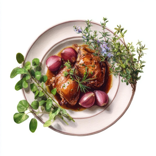 Kolorowe danie z ziołami